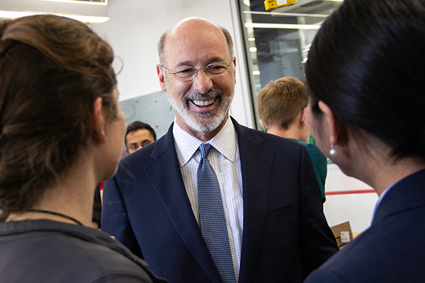 Close up shot of Governor Wolf smiling