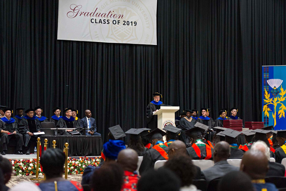 Interim Dean,  Jonathan Cagan, gave his opening remarks to the graduating class 